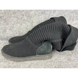 UGG Boots Womens Size 10 Black Classic Cardy II Knit Tall Slouch Winter